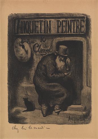 LOUIS ANQUETIN (Eure 1861-1932 Paris) Self Portrait at the Entrance to the Artists Studio, 10 Rue Clauzel, Paris.